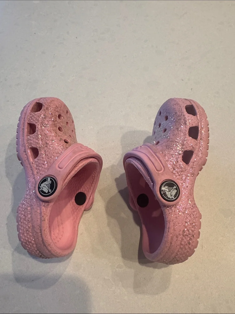 CROCS Kids' Glitter Clog in Light Pink